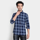 Cotton Checks Casual Shirt, Mid Blue, small image number null