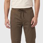 Men's Brown Jogger Fit Solid Track Pants, भूरा, small