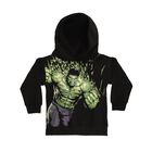 Boys Jet Black Hooded Neck Graphic Sweatshirt, काला, small image number null