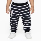 Infants Navy Blue Striped Cotton Dinosaur Print Pyjama, नेवी ब्लू, small image number null
