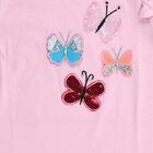 Girls Light Pink Cotton Round Neck Casual T-Shirt, Pink, small