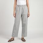 Women's Grey Wide-Leg Solid Palazzos, हल्का ग्रे, small