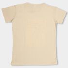 Girls' Beige Crew Neck Short Sleeve T-Shirt, Off White, small image number null