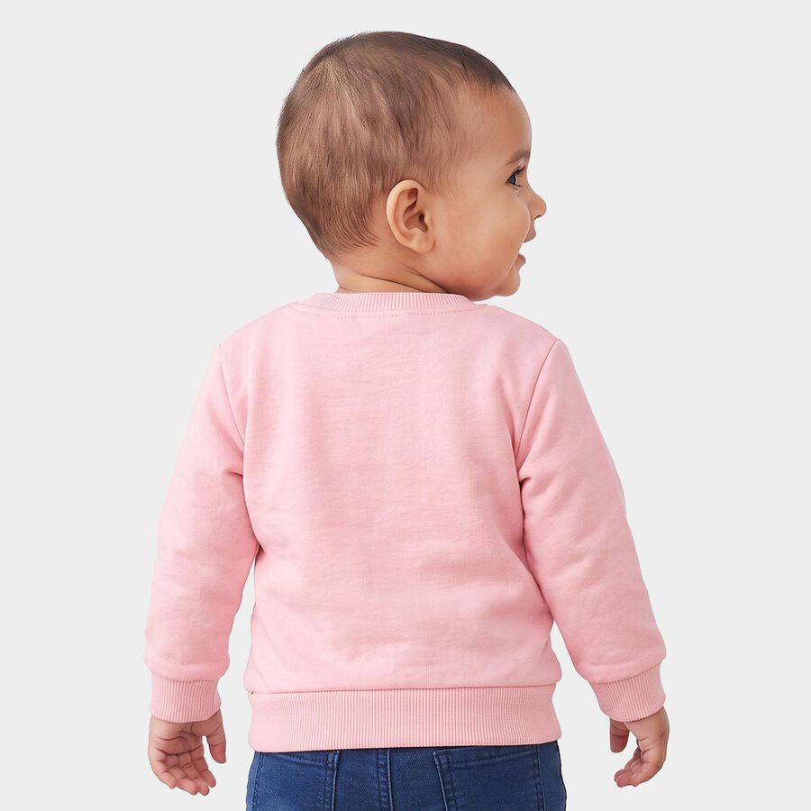 Infants' Pink Round Neck Pullover Sweatshirt, Pink, large