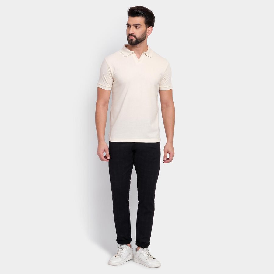 Men's Collared Half Sleeves T-Shirt , एक्रू मिश्रित, large image number null