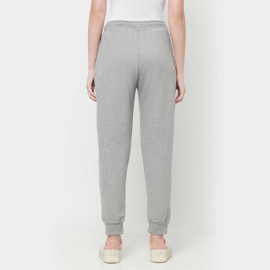 Solid Regular Joggers, Melange Light Grey, large image number null