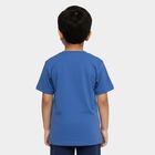 Boys Bright Royal Blue Cotton Crew Neck Casual T-Shirt, Mid Blue, small
