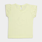 Infants Cotton Round Neck T-Shirt, Yellow, small image number null