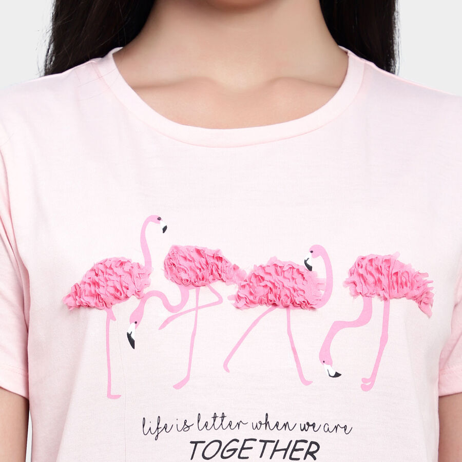 Round Neck T-Shirt, Light Pink, large image number null