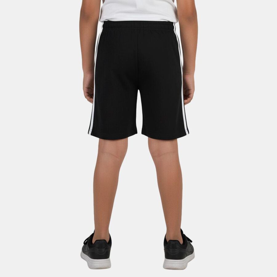 Boys' Black Regular Fit Drawstring Bermuda Shorts, Black, large