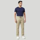 Men's Green Slim Fit Casual Trousers, Light Green, small