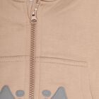 Infants Muted Beige Hoodie Neck Casual Sweatshirt, गहरा पीला, small image number null