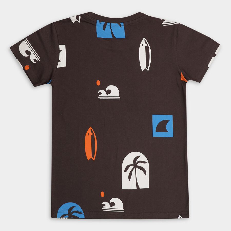 Boys' 100% Cotton Half Sleeves T-Shirt , Charcoal, large image number null