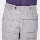 Checks Straight Fit Formal Trousers, Light Grey, small image number null