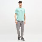 Men's Bright Aqua Crew Neck Athleisure T-Shirt, एक्वा, small
