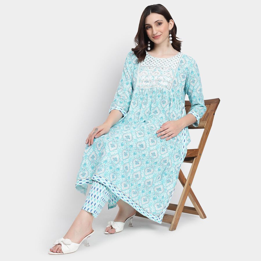 Ladies' Ethnic Set , हल्का नीला, large image number null