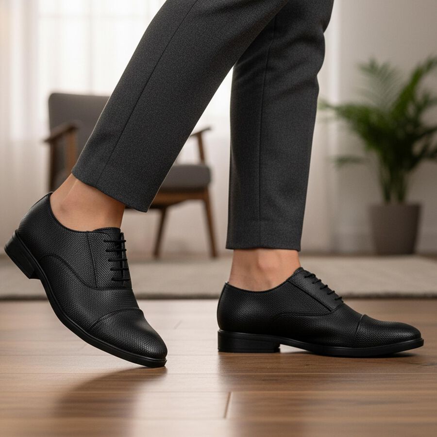 Men's Formal Shoes, काला, large