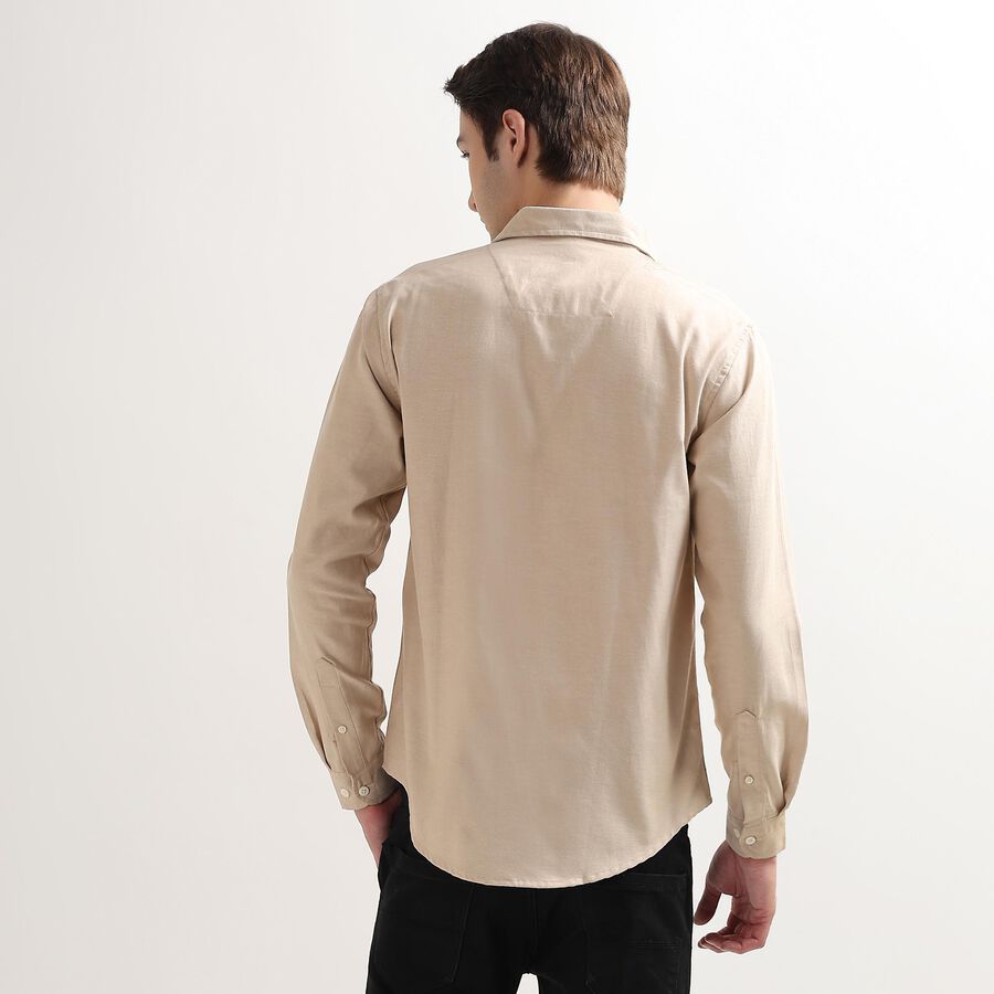 Men's Regular Collar Casual Shirt, Beige, large image number null
