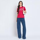 Ladies' Round Neck T-Shirt, Fuchsia, small