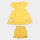 Infants' Yellow Smocked Embroidered Frock, पीला, small