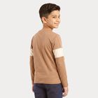 Boys Brown Round Neck Regular Boys T-Shirt, Brown, small