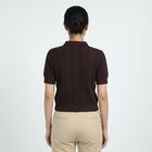 Women's Brown Cotton Top, भूरा, small