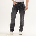 Men's Charcoal Black Straight Fit Five-Pocket Jeans, Light Grey, small image number null