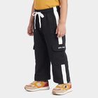 Girls Black Straight Fit Side Stripe Cargo Pyjama, Black, small