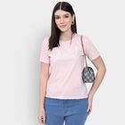 Ladies' Round Neck T-Shirt, Pink, small
