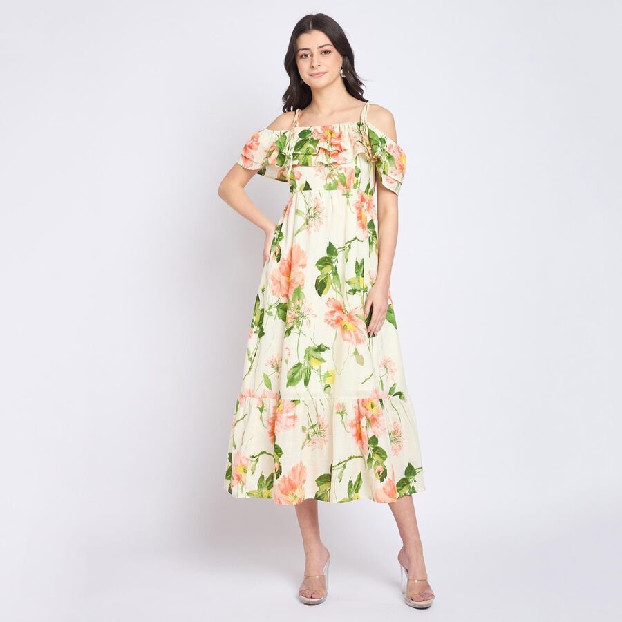 Ladies' 100% Cotton Dress , ऑफ व्हाइट, large image number null