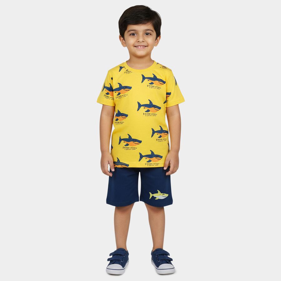 Boys' Knit Baba Suit, Yellow, large