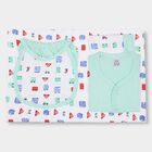 Infants' Cotton Gift Set 5 Pc&nbsp;Gift&nbsp;Set&nbsp;(Top, Shorts, Sheet, Cap, Bib), Light Green, small