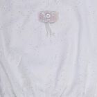 Girls' White Round Neck Streetwear T-Shirt, White, small