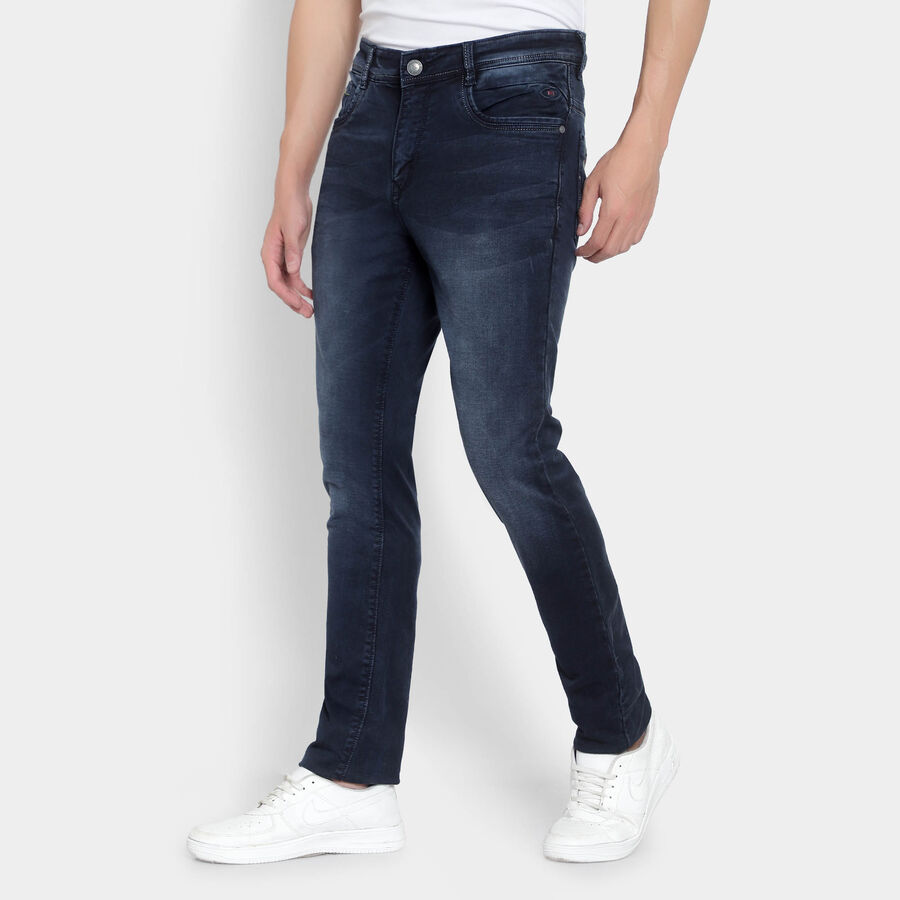 Overdyed 5 Pocket Slim Jeans, Dark Blue, large image number null
