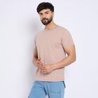 Men's Round Neck Half Sleeves T-Shirt , Light Pink, small