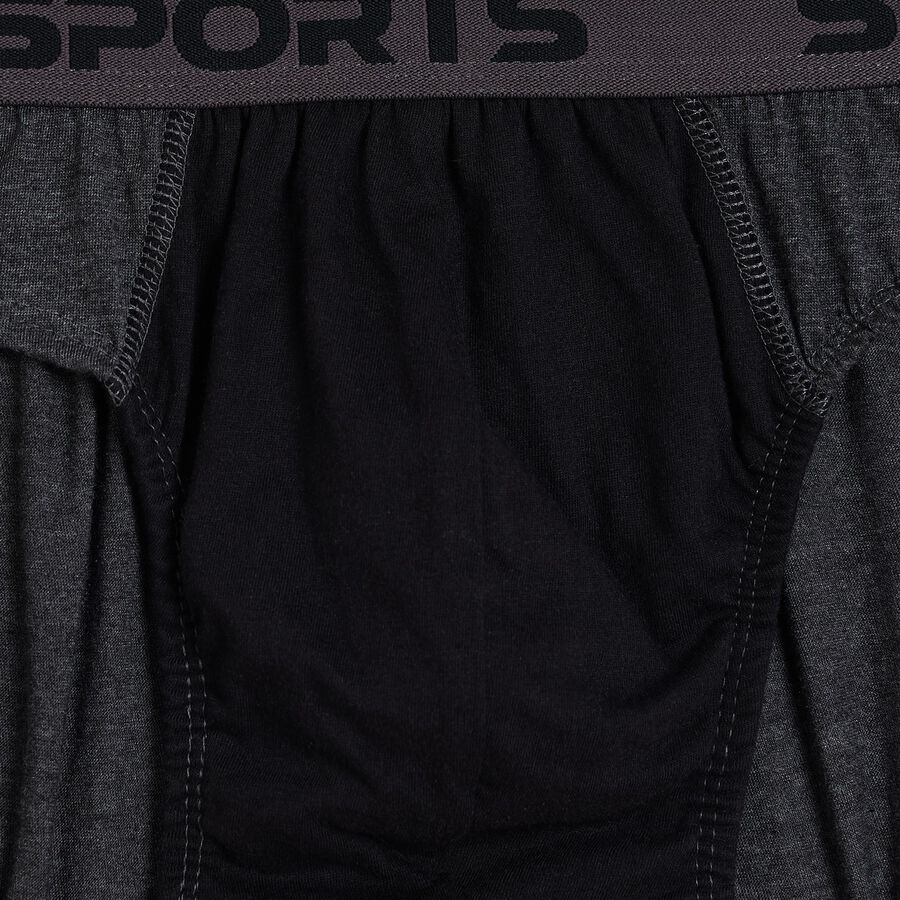Men's Charcoal Regular Fit Cotton Blend Briefs, Charcoal, large