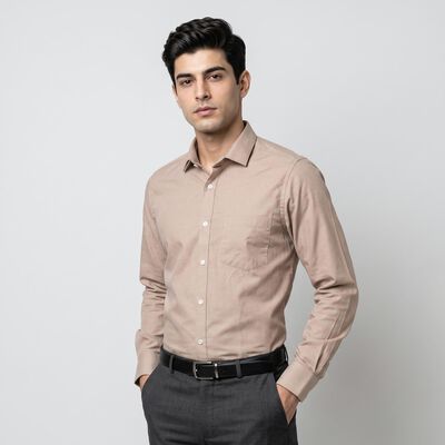 Men's Beige Formal Shirt