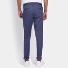 Men's Slim Fit Casual Trousers, मध्यम नीला, small image number null