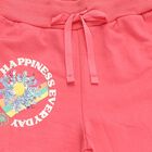 Girls' Coral Pink Sequin Printed Drawstring Pyjama, Coral, small image number null