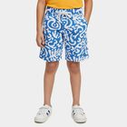Boys' Blue Cotton Regular Fit Bermuda Shorts, Mid Blue, small