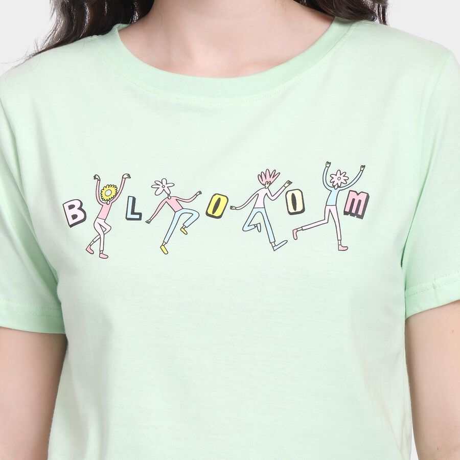 Ladies' Round Neck T-Shirt , निऑन ग्रीन, large image number null