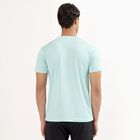 Men's Bright Aqua Crew Neck Slim Fit T-Shirt, एक्वा, small image number null