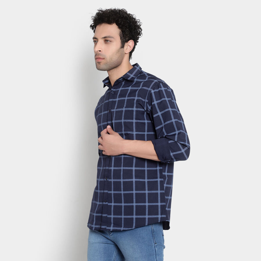 Checks Casual Shirt, Navy Blue, large image number null