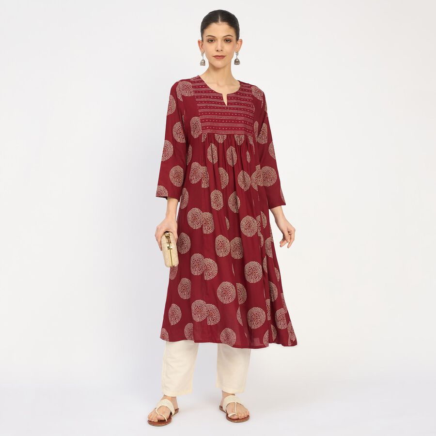 Ladies' Kurta, Maroon, large image number null