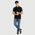 Men Black Polo Neck Polo T-Shirt, Black, small