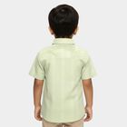 Boys Light Sage Green Cotton Half Sleeve Classic Collar Casual Shirt, Light Green, small image number null