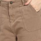 Ladies' 100% Cotton Trousers, Brown, small image number null