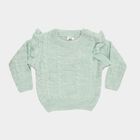 Infants' Light Mint Green Crew Neck Cable Knit Pullover, Light Green, small image number null