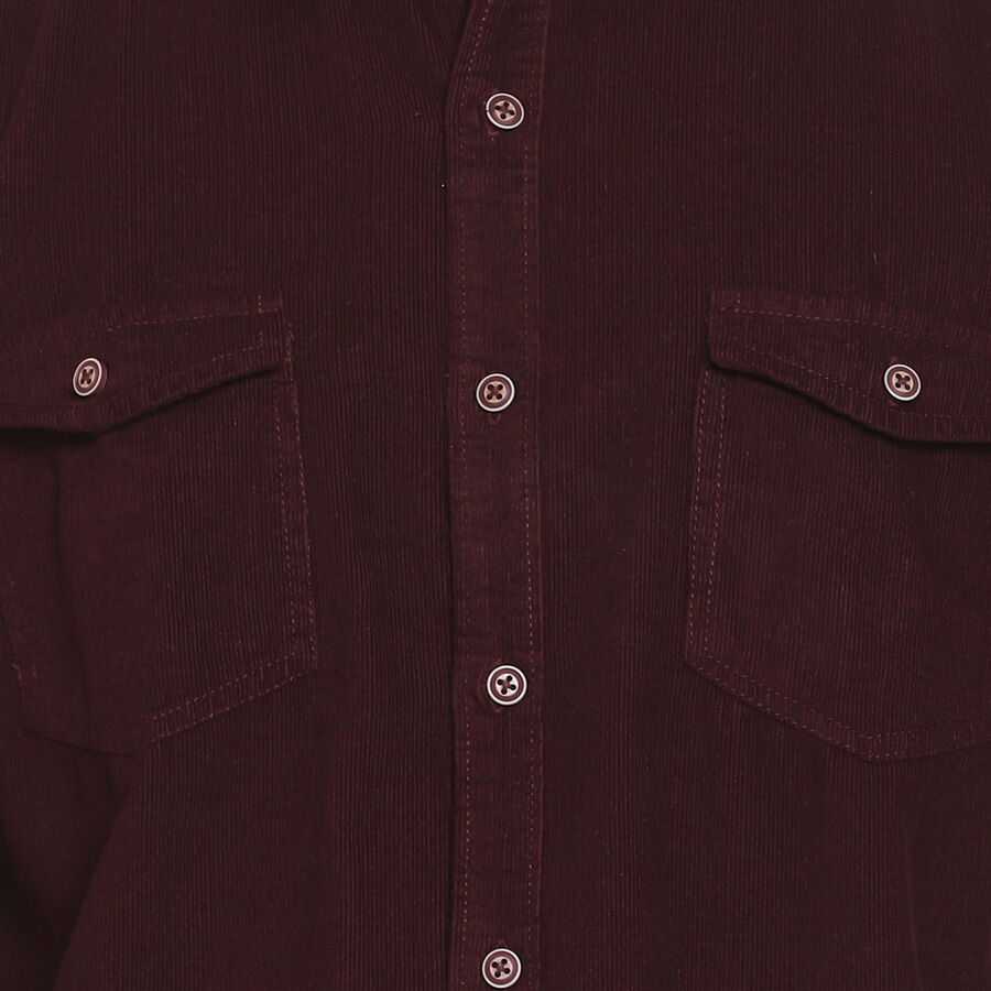 Cotton Solid Casual Shirt, Wine, large image number null