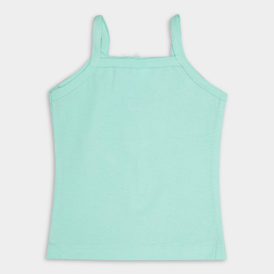 Girls' 100% Cotton Vest, हल्का हरा, large image number null